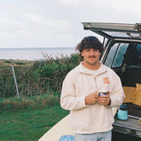 mens 1/4 zip jumper. sustainable vintage jumper. 70s surfwear.