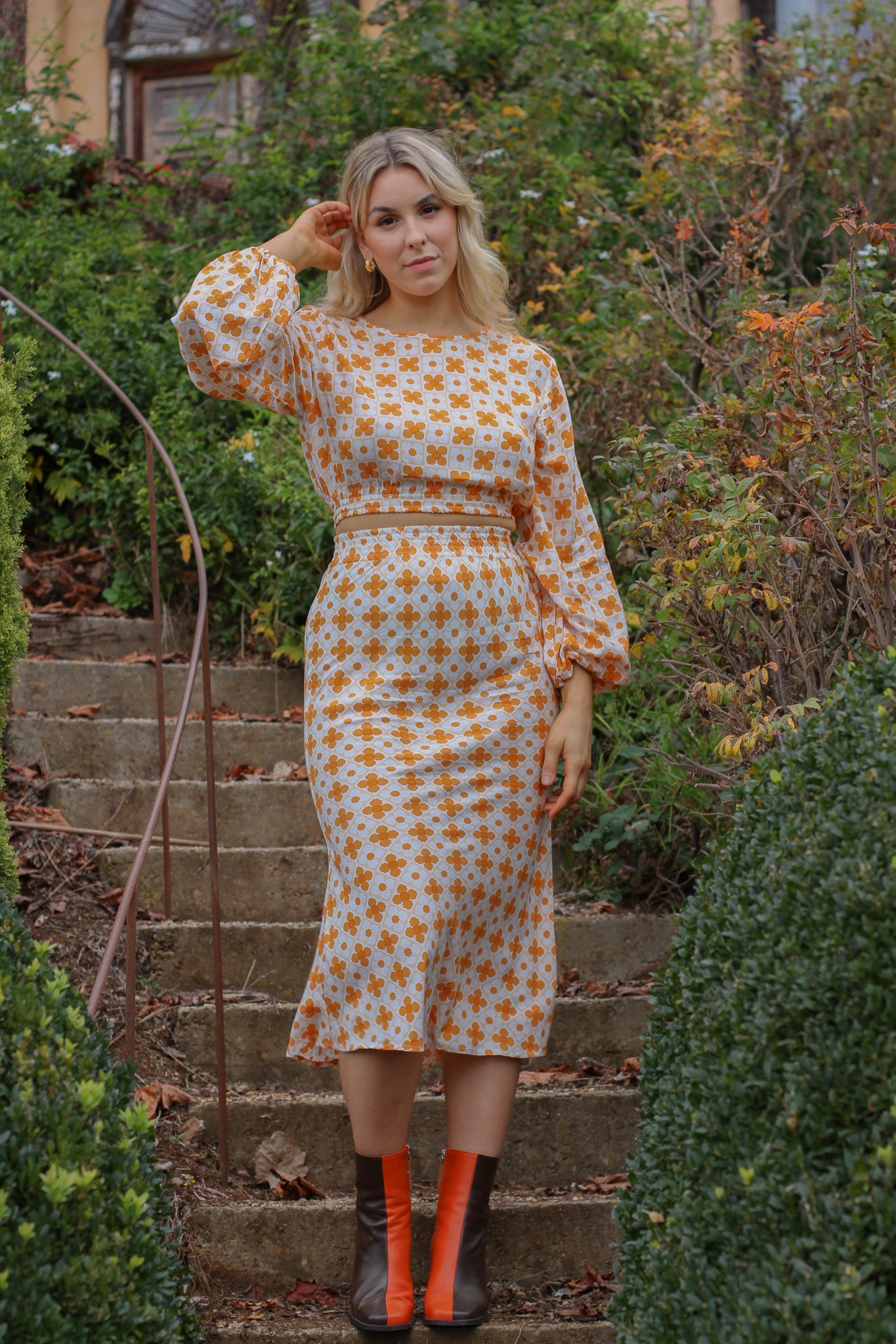 ethical fashion australia. retro 70's printed outfit.