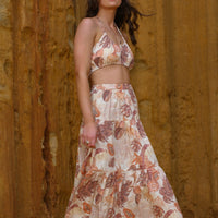 flowy maxi skirts. tropical skirt. eco-friendly fashion.